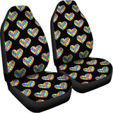 Autism Awareness Heart Pattern Print Universal Fit Car Seat Covers 102422