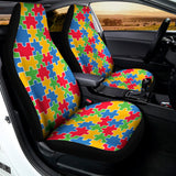 Autism Awareness Jigsaw Pattern Print Universal Fit Car Seat Covers 102422