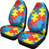 Autism Awareness Pattern Print Universal Fit Car Seat Covers 102422