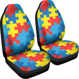 Autism Awareness Pattern Print Universal Fit Car Seat Covers 102422