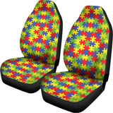 Autism Awareness Puzzle Pattern Print Universal Fit Car Seat Covers 102422