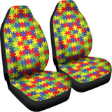 Autism Awareness Puzzle Pattern Print Universal Fit Car Seat Covers 102422