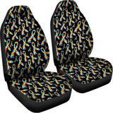 Autism Awareness Ribbon Pattern Print Universal Fit Car Seat Covers 102422