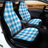 Azure Blue And White Gingham Print Universal Fit Car Seat Covers 102422