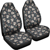Baby Koala And Floral Pattern Print Universal Fit Car Seat Covers 102422