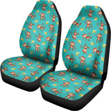 Banana And Monkey Pattern Print Universal Fit Car Seat Covers 102422