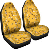 Bee Drawing Pattern Print Universal Fit Car Seat Covers 102422