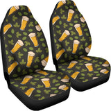 Beer Hop Cone And Leaf Pattern Print Universal Fit Car Seat Covers 102422