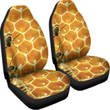 Bees And Honeycomb Print Universal Fit Car Seat Covers 102422