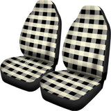 Beige And Black Buffalo Check Print Universal Fit Car Seat Covers 102422