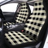 Beige And Black Buffalo Check Print Universal Fit Car Seat Covers 102422