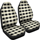 Beige And Black Buffalo Check Print Universal Fit Car Seat Covers 102422