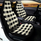 Beige And Black Buffalo Check Print Universal Fit Car Seat Covers 102422