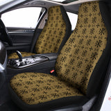 Beige And Black Orthodox Pattern Print Universal Fit Car Seat Covers 102422