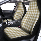 Beige And White Gingham Pattern Print Universal Fit Car Seat Covers 102422