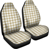 Beige And White Gingham Pattern Print Universal Fit Car Seat Covers 102422