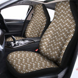 Beige And White Knitted Pattern Print Universal Fit Car Seat Covers 102422