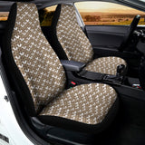 Beige And White Knitted Pattern Print Universal Fit Car Seat Covers 102422