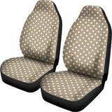 Beige And White Polka Dot Pattern Print Universal Fit Car Seat Covers 102422