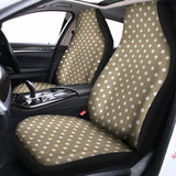 Beige And White Polka Dot Pattern Print Universal Fit Car Seat Covers 102422