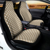 Beige And White Polka Dot Pattern Print Universal Fit Car Seat Covers 102422