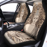 Beige Buddha Mandala Print Universal Fit Car Seat Covers 102422
