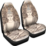 Beige Buddha Mandala Print Universal Fit Car Seat Covers 102422