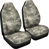 Beige Digital Camo Pattern Print Universal Fit Car Seat Covers 102422