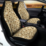 Beige Paw And Bone Pattern Print Universal Fit Car Seat Covers 102422