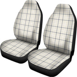 Beige Tattersall Pattern Print Universal Fit Car Seat Covers 102422