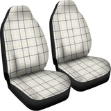 Beige Tattersall Pattern Print Universal Fit Car Seat Covers 102422