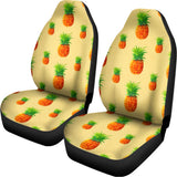 Beige Watercolor Pineapple Pattern Print Universal Fit Car Seat Covers 102422