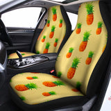 Beige Watercolor Pineapple Pattern Print Universal Fit Car Seat Covers 102422