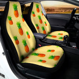Beige Watercolor Pineapple Pattern Print Universal Fit Car Seat Covers 102422