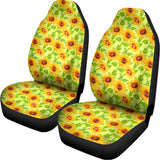 Beige Watercolor Sunflower Pattern Print Universal Fit Car Seat Covers 102422