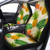 Beige Zebra Pineapple Pattern Print Universal Fit Car Seat Covers 102422