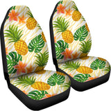 Beige Zebra Pineapple Pattern Print Universal Fit Car Seat Covers 102422