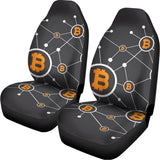 Bitcoin Connection Pattern Print Universal Fit Car Seat Covers 102422