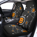 Bitcoin Connection Pattern Print Universal Fit Car Seat Covers 102422