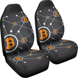 Bitcoin Connection Pattern Print Universal Fit Car Seat Covers 102422