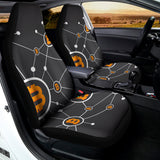 Bitcoin Connection Pattern Print Universal Fit Car Seat Covers 102422