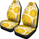 Bitcoin Crypto Pattern Print Universal Fit Car Seat Covers 102422