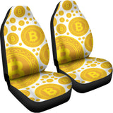 Bitcoin Crypto Pattern Print Universal Fit Car Seat Covers 102422