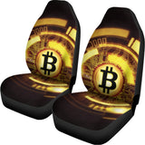 Bitcoin Crypto Symbol Print Universal Fit Car Seat Covers 102422