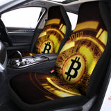 Bitcoin Crypto Symbol Print Universal Fit Car Seat Covers 102422