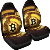 Bitcoin Crypto Symbol Print Universal Fit Car Seat Covers 102422
