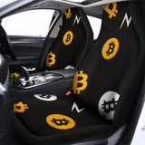 Bitcoin Symbol Pattern Print Universal Fit Car Seat Covers 102422