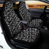 Black Adinkra Symbols Pattern Print Universal Fit Car Seat Covers 102422