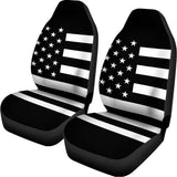 Black American Flag Print Universal Fit Car Seat Covers 102422