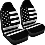 Black American Flag Print Universal Fit Car Seat Covers 102422